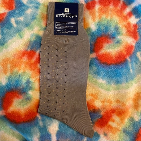 Givenchy Polka Dot Gray Dress Socks - Picture 4 of 6